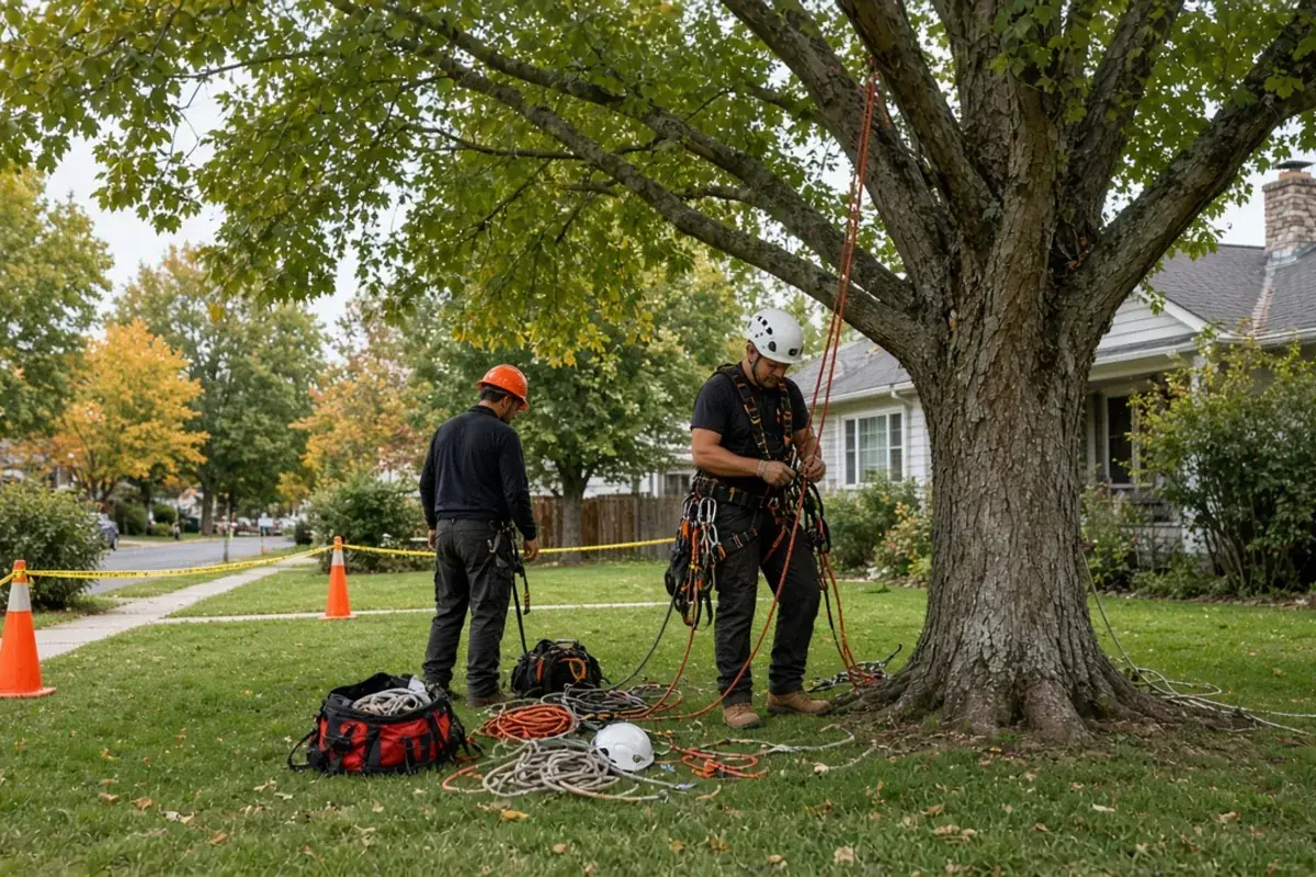 Tree removal process on a Boise property